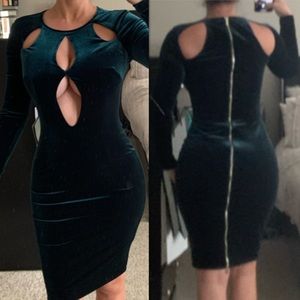 House of CB velvet green dress